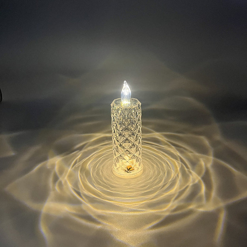 LED Crystal Table Lamp Rose Light Projecto 3/16 Colors Touch Adjustable Romantic Diamond Atmosphere Light USB Touch Night Light