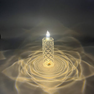 LED Crystal Table Lamp Rose Light Projecto 3/16 Colors Touch Adjustable Romantic Diamond Atmosphere Light USB Touch Night Light