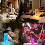 LED Crystal Table Lamp Rose Light Projecto 3/16 Colors Touch Adjustable Romantic Diamond Atmosphere Light USB Touch Night Light