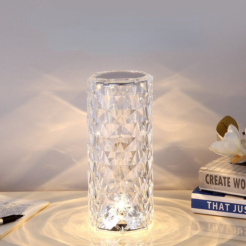 LED Crystal Table Lamp Rose Light Projecto 3/16 Colors Touch Adjustable Romantic Diamond Atmosphere Light USB Touch Night Light